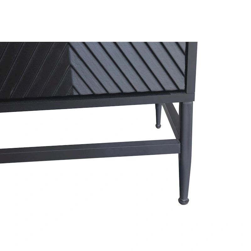 Buffet de salle à manger 4 portes laqué en bois Accent