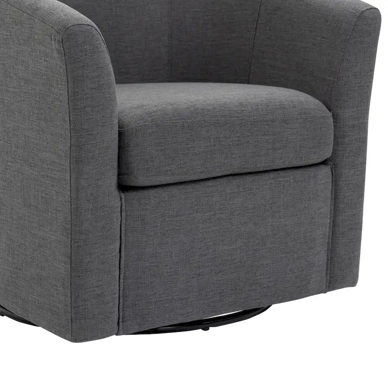 Set of 2 Modern Upholstered Swivel Barrel Chair Living Room Accent Chair