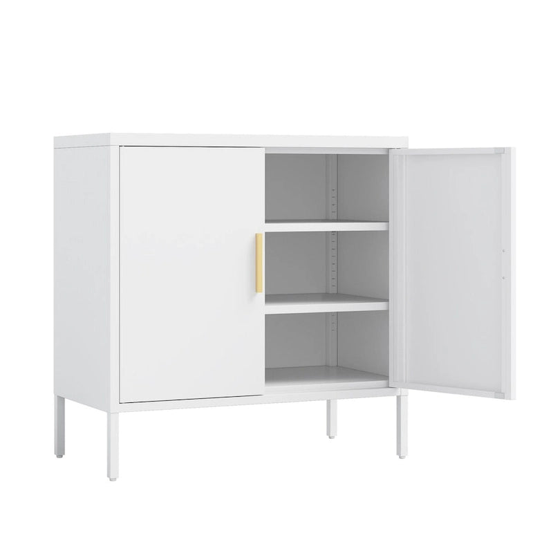Armoire de rangement métallique avec 2 portes et 2 étagères réglables, armoire de rangement de garage verrouillable en acier, armoire de classement en métal