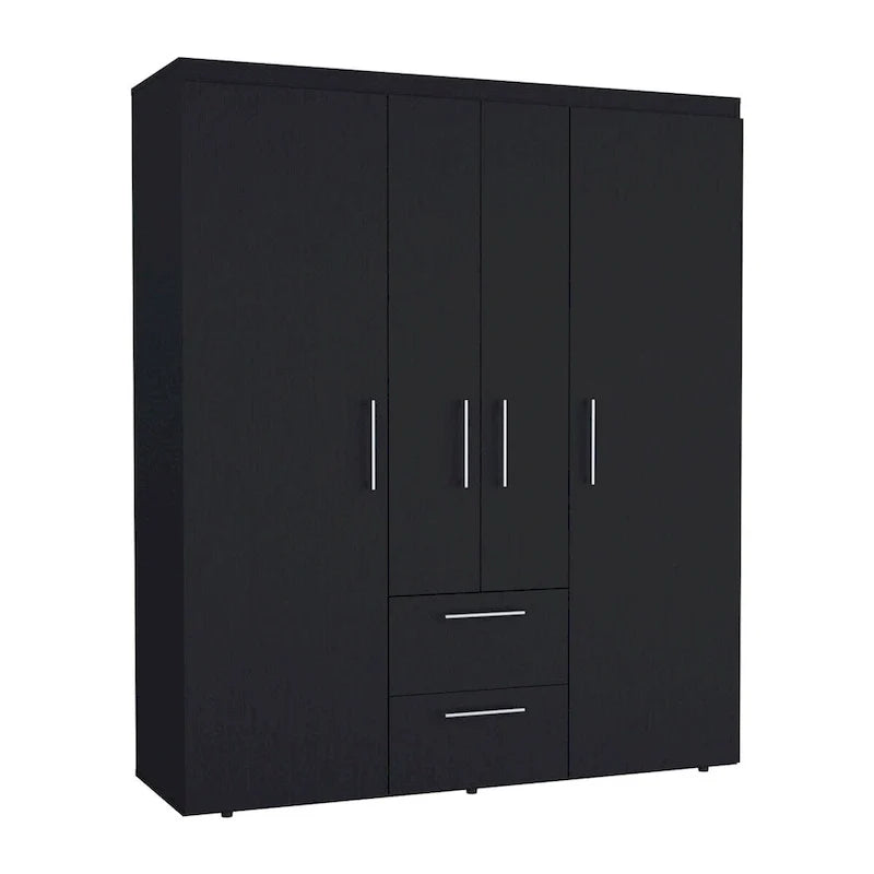 Bariloche Armoire with Hanging Rods, Shelves, 2 Drawers