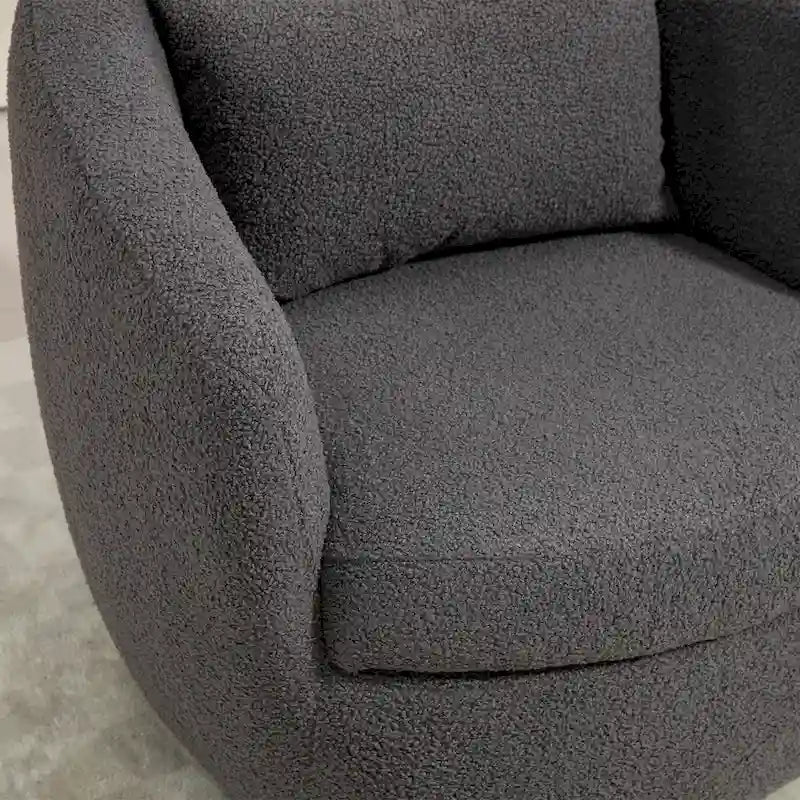 Upholstered Swivel Barrel Armchair with Storage Modern Living Room Side Chair for Bedroom/Office/Reading Spaces