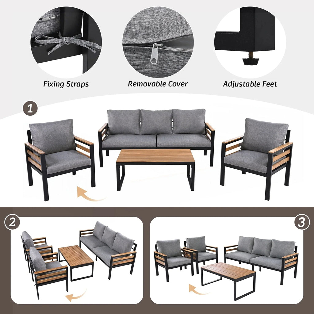 4-Piece Outdoor Furniture Sofa Set