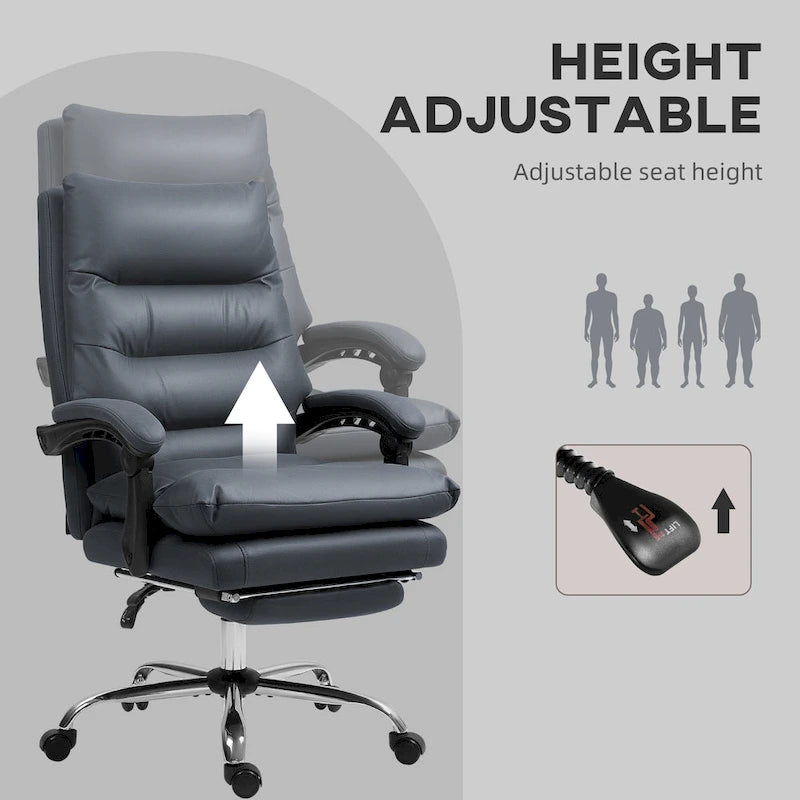 Fauteuil de bureau massant inclinable avec chauffage et vibrations | Microfibre | Blanc crème
