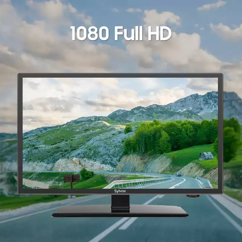 Téléviseur intelligent SYLVOX pour camping-car, téléviseur 12 volts de 24 pouces pour camping-car, le tout dernier Google TV avec Google Assistant, petit téléviseur intelligent Full HD 1080p alimenté en courant continu/alternatif (série Vechiel)