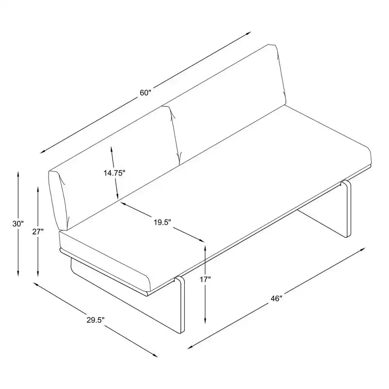 Banc Mid-Century Rembourré Tissage Champignon avec Dossier - Hearth & Hand™ avec Magnolia