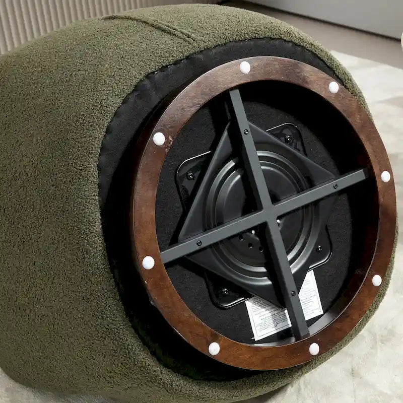 Upholstered Swivel Barrel Armchair with Storage Modern Living Room Side Chair for Bedroom/Office/Reading Spaces