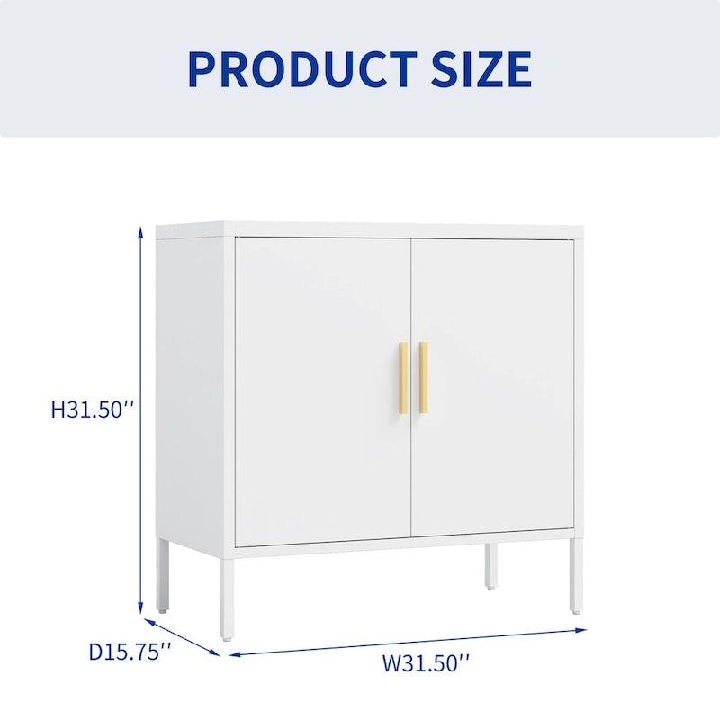 Armoire de rangement métallique avec 2 portes et 2 étagères réglables, armoire de rangement de garage verrouillable en acier, armoire de classement en métal