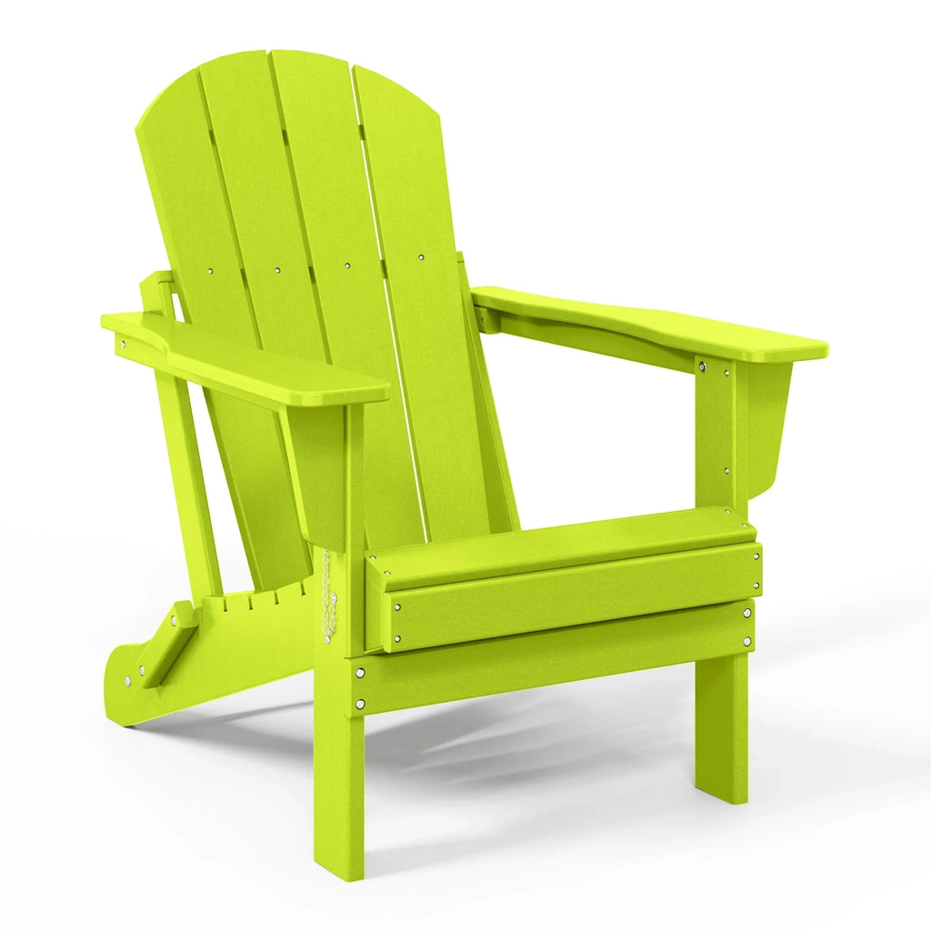 Polytrends Laguna Fade Resistant All Weather Outdoor Patio Folding Adirondack Chair
