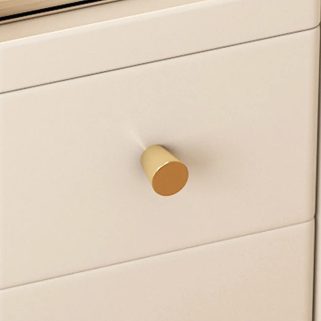 Narrow White Wood 2 Shelves Nightstand