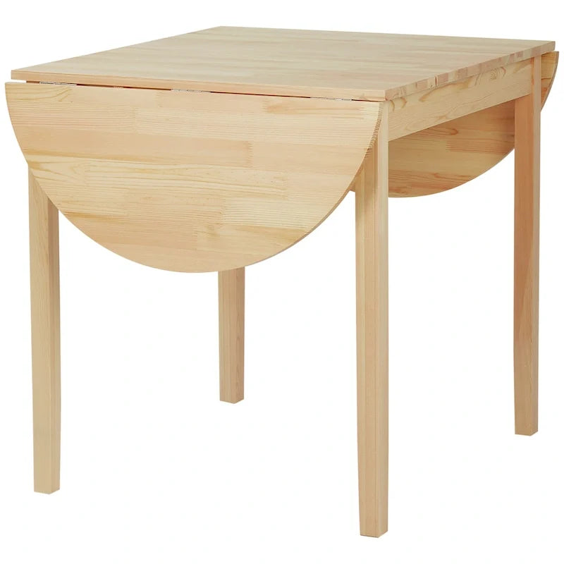 HOMCOM Table de cuisine en bois massif 55 po, Tables à abattants pour petits espaces, Table de salle à manger pliante