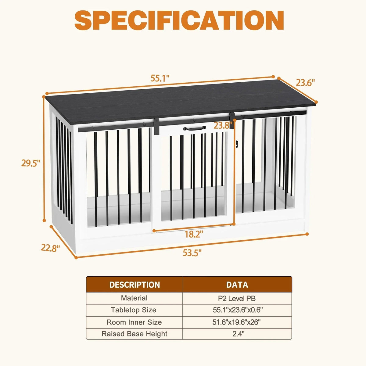 Pet Residence with Iron Tube Reinforcement Stylish & Sturdy Dog Crate