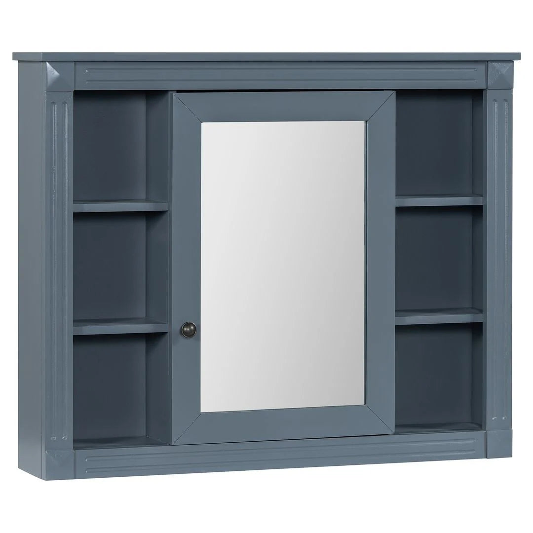 36'' Modern Bathroom Vanity with Top Sink and Mirror Cabinet,2 Doors and 2 Drawers