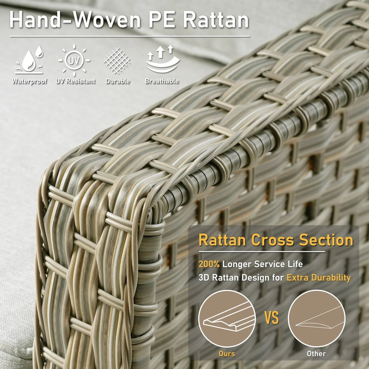 HOOOWOOO 2-piece High Back Wicker Rattan Outdoor Patio Chair Set