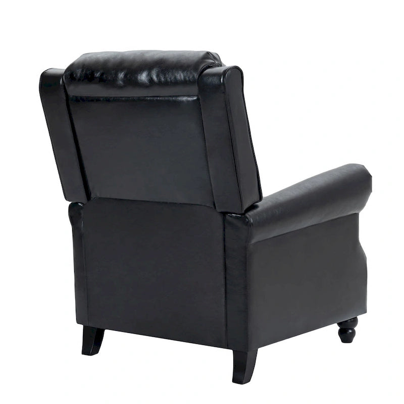 Lot de 2 fauteuils inclinables modernes à assise rembourrée en cuir PU/tissu