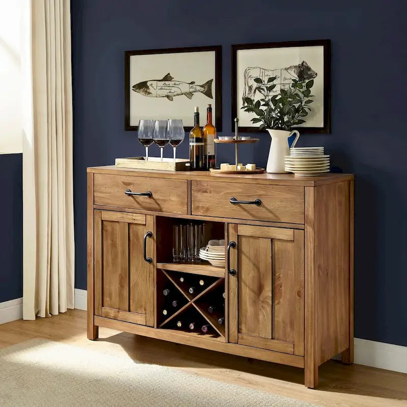Crosley Roots Natural Finish Buffet - 52  W x 18  D x 36  H