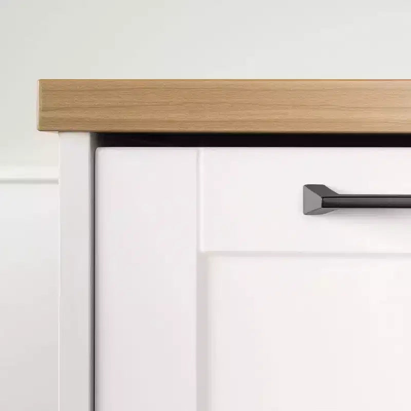 Îlot de cuisine à 6 tiroirs – style maison de campagne, blanc et érable muscade, 47,25 po l