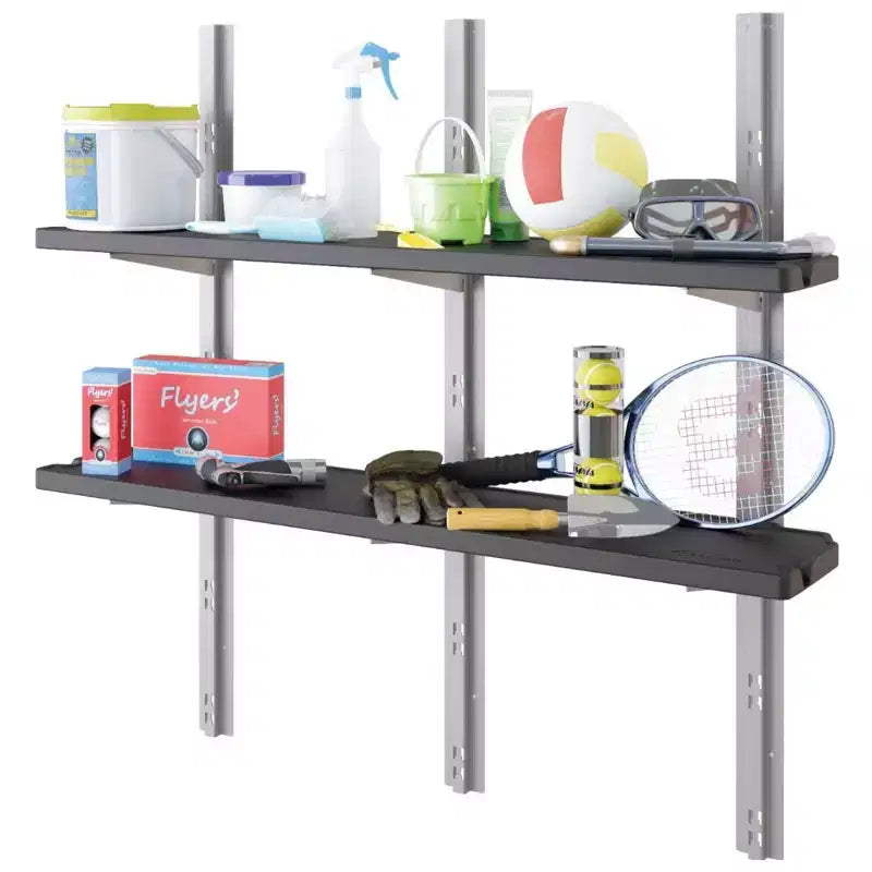 Suncast Abri vertical 6 étagères, kit de rangement mural extérieur peu encombrant, noir