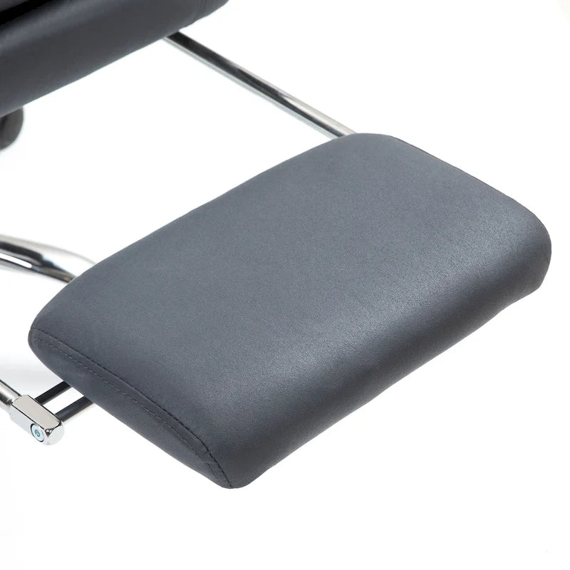 Fauteuil de bureau massant inclinable avec chauffage et vibrations | Microfibre | Blanc crème