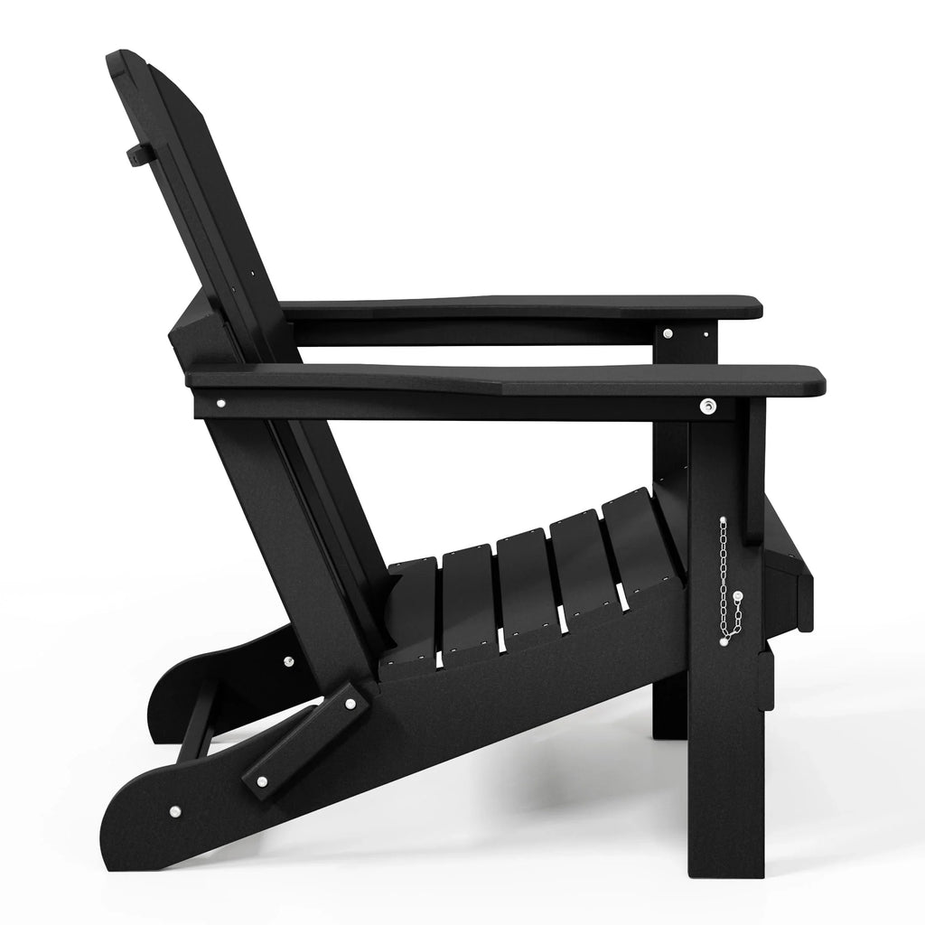 Polytrends Laguna Fade Resistant All Weather Outdoor Patio Folding Adirondack Chair