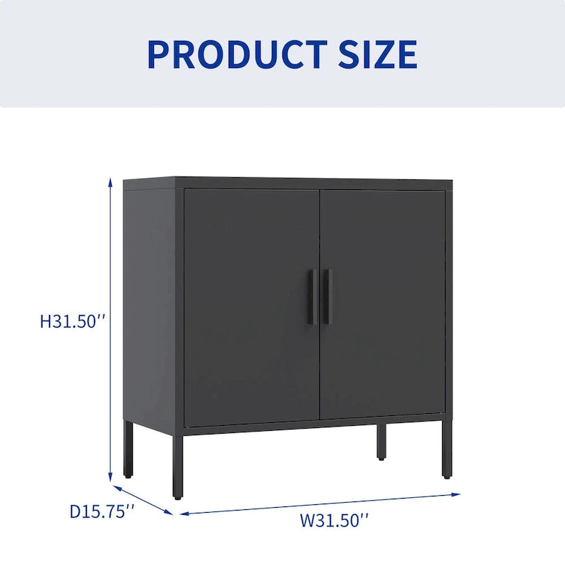 Armoire de rangement métallique avec 2 portes et 2 étagères réglables, armoire de rangement de garage verrouillable en acier, armoire de classement en métal