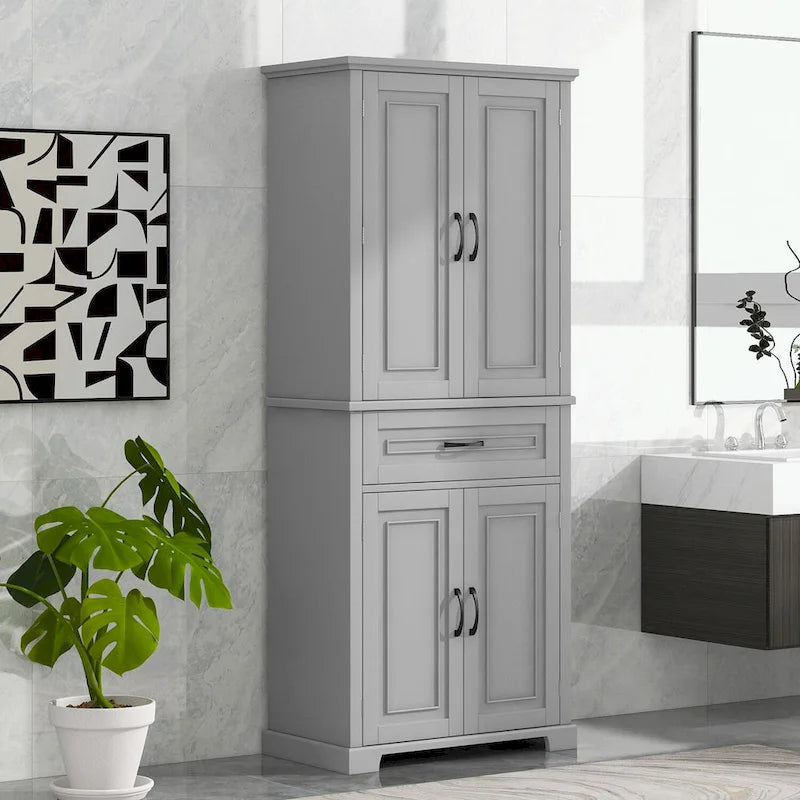 Meuble de rangement pour salle de bain avec portes et tiroir