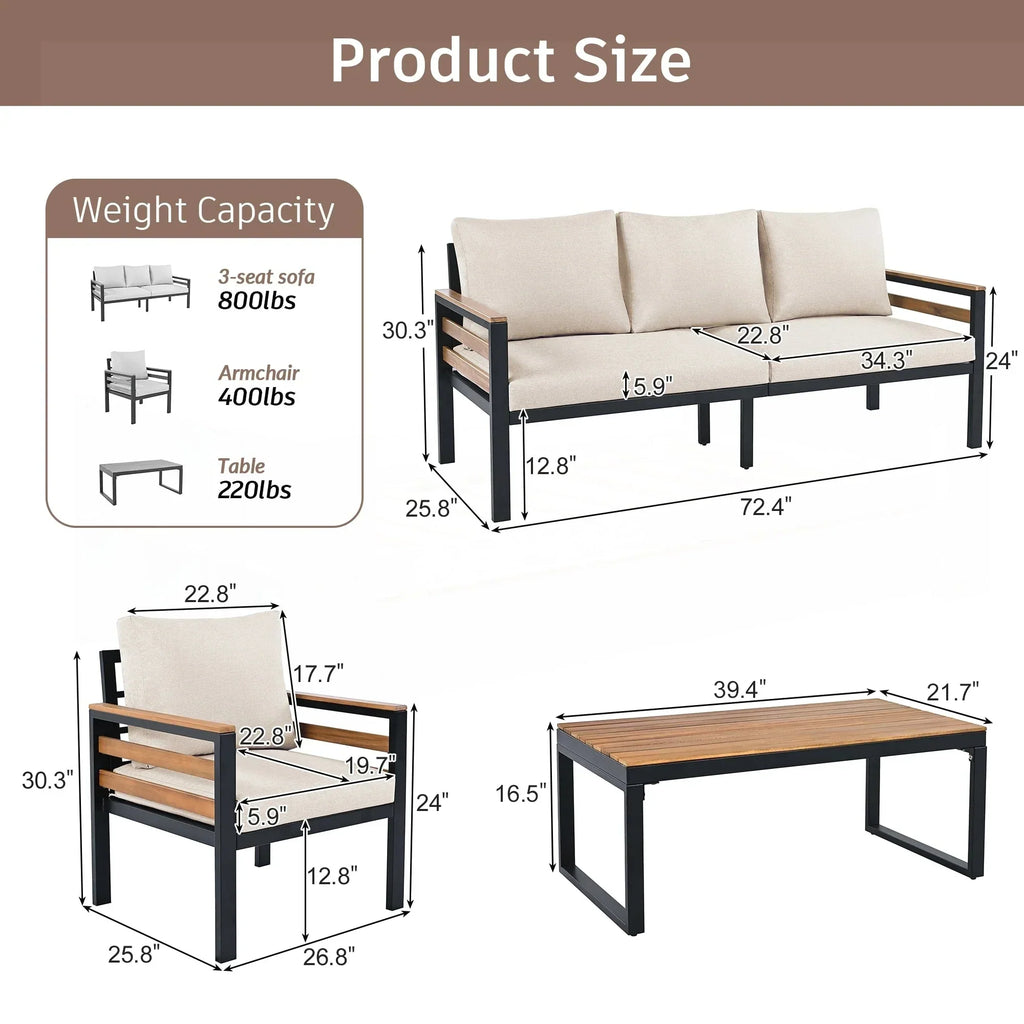 4-Piece Outdoor Furniture Sofa Set