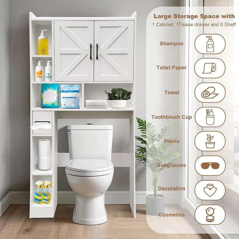 Over Toilet Storage Cabinet, Waterproof Bathroom Storage Shelves