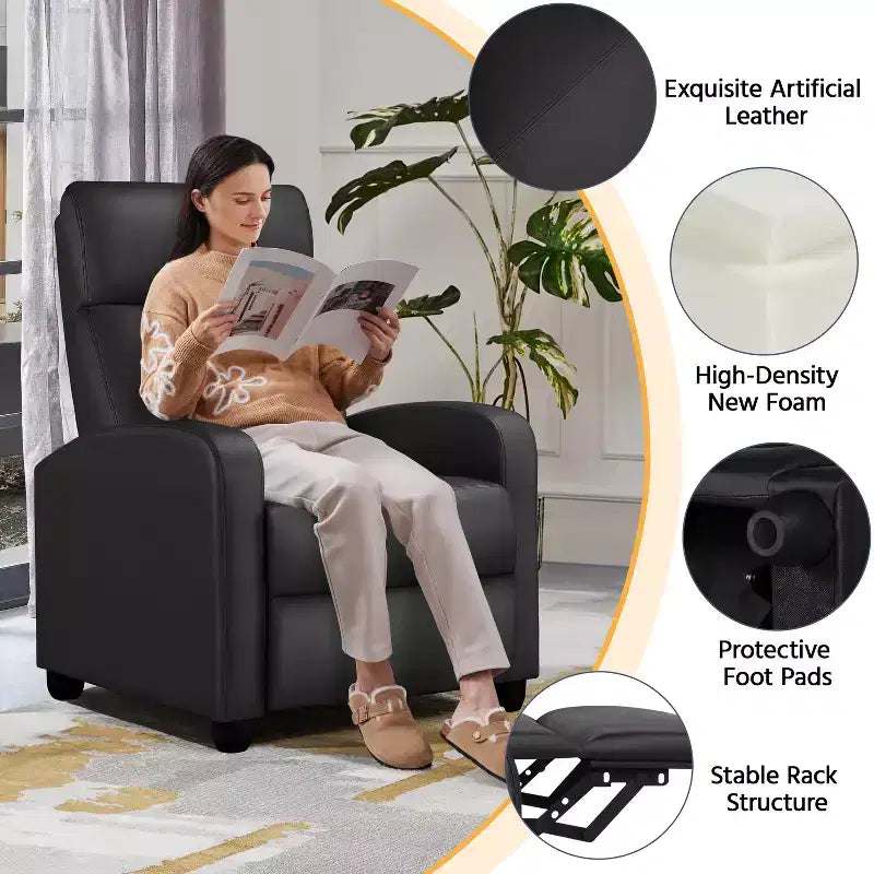 Yaheetech Lot de 2 Canapés Inclinables Modernes en Cuir PU pour Salon, Chambre